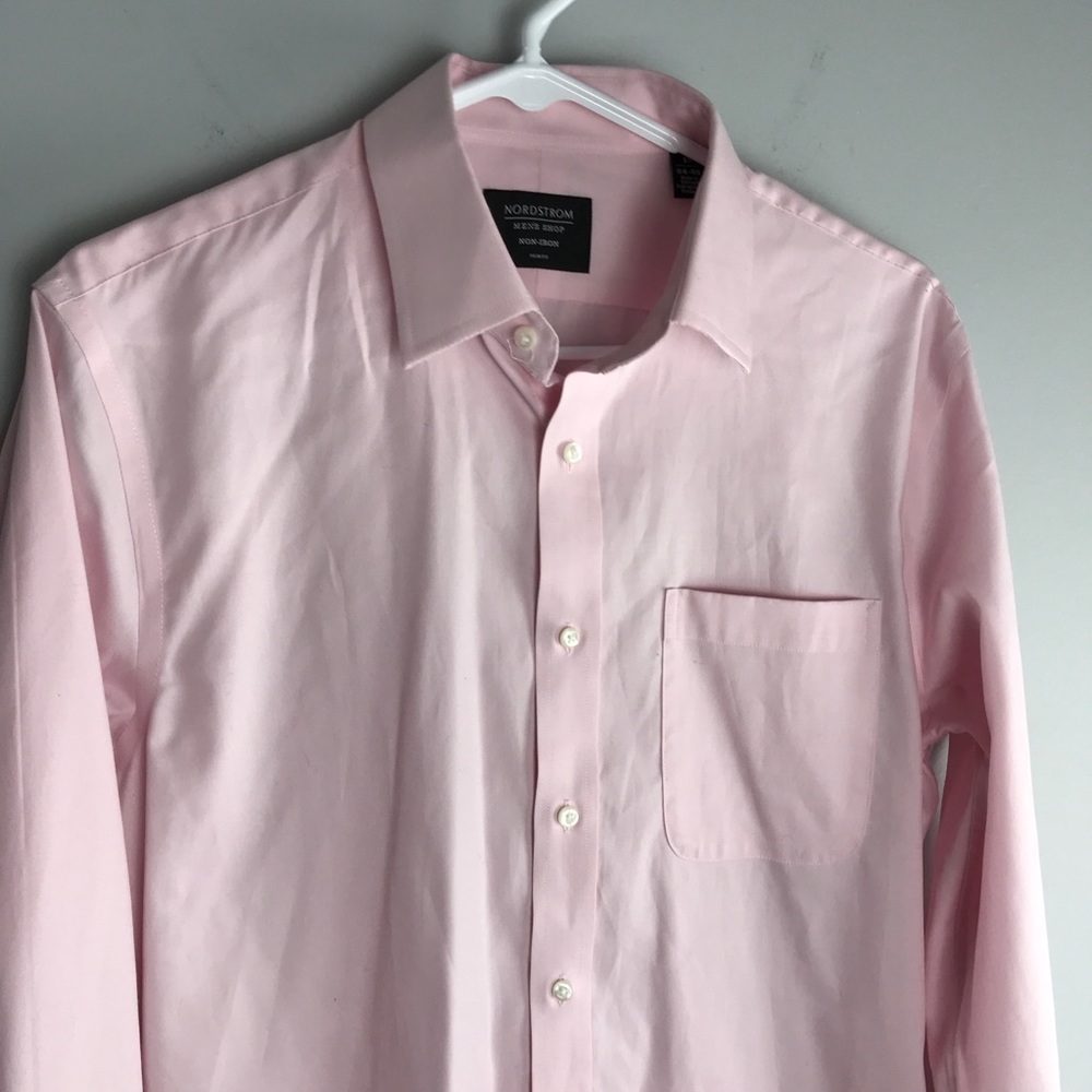 NWT Nordstrom men’s dress shirt pink long sleeve - Picture 2 of 7